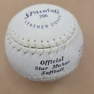 VTG Official Spalding Softball 766 Leather 12" Regulation USA Star Maker 1970's